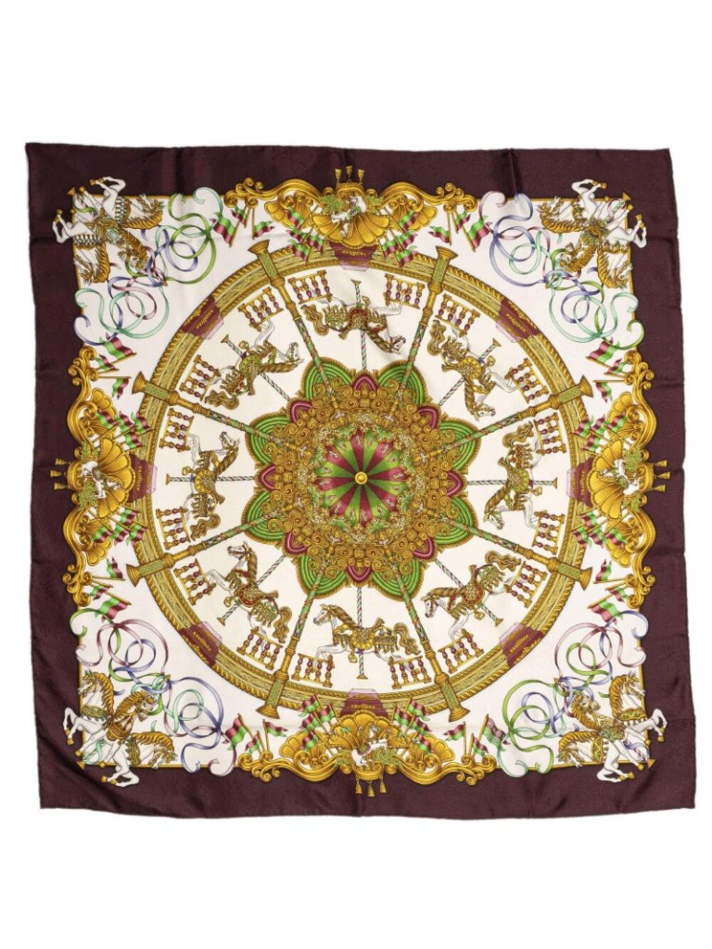 Hermes Scarf White 100% Jacquardsilk - Picture 2 of 5